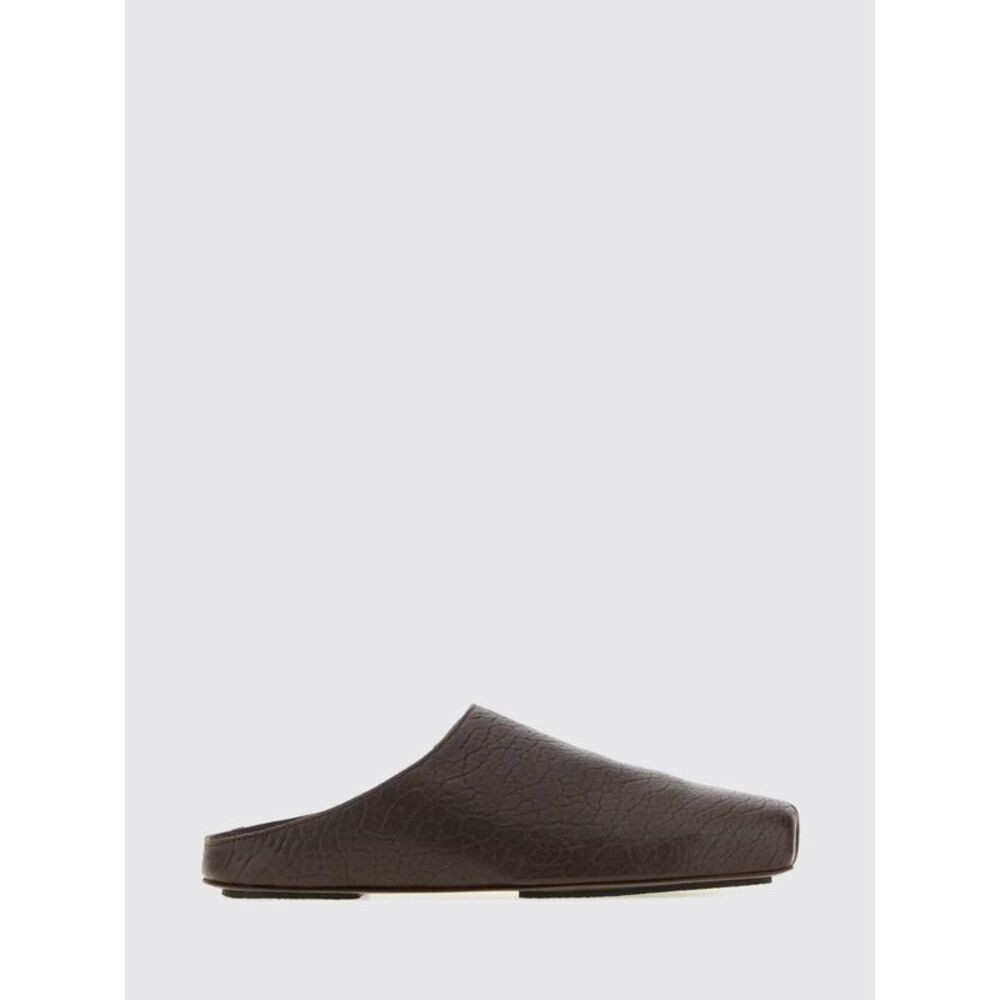 Uma Wang Women Uma Wang Grained Leather Mules With Square Toe And Low Heel